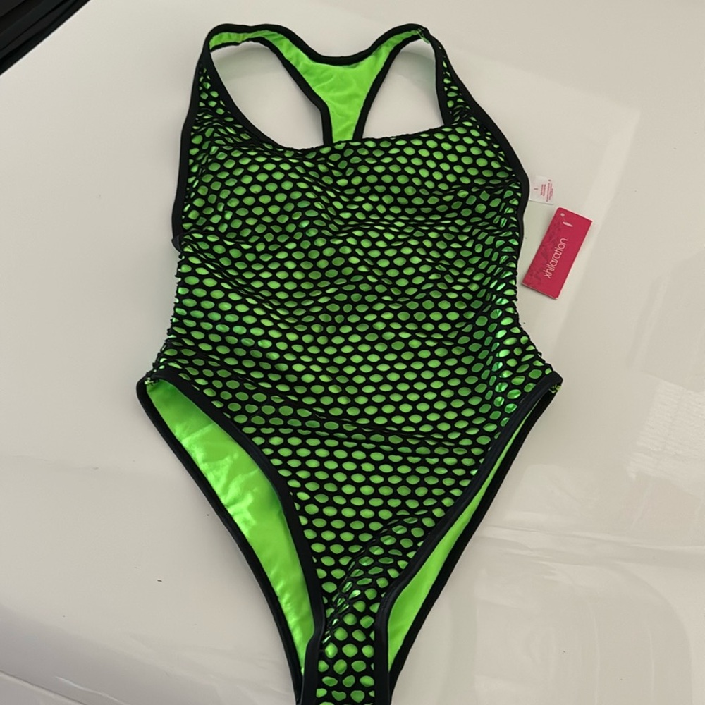 ONE PIECE NEON GREEN SWIMSUIT SIZE SMALL